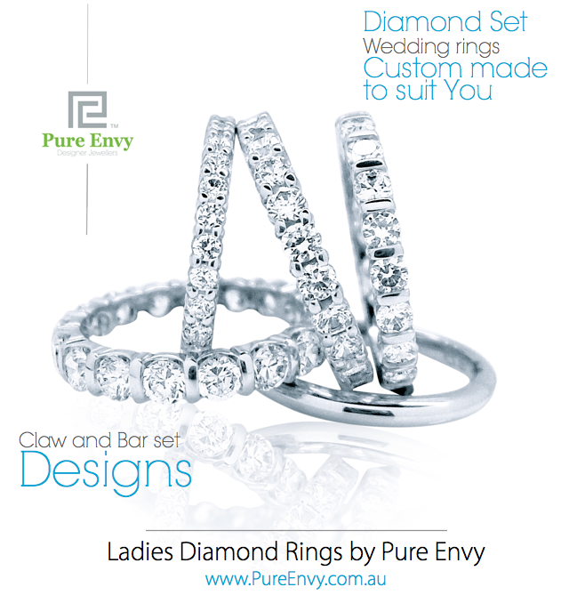 #6, Ladies wedding rings, Claw and Bar set designs by Pure Envy